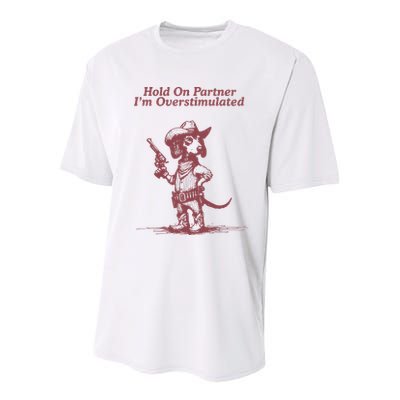 Hold On Partner IM Overstimulated Cowboy Dachshund Dogs Youth Performance Sprint T-Shirt