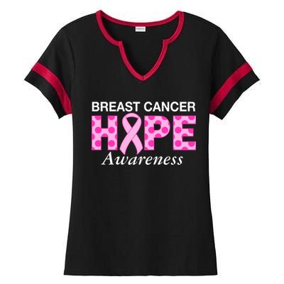 Hope Breast Cancer Awaraness Ladies Halftime Notch Neck Tee