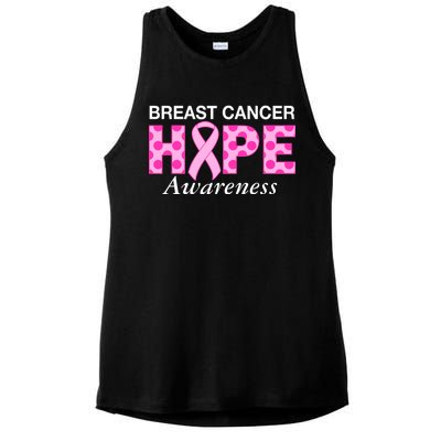 Hope Breast Cancer Awaraness Ladies PosiCharge Tri-Blend Wicking Tank