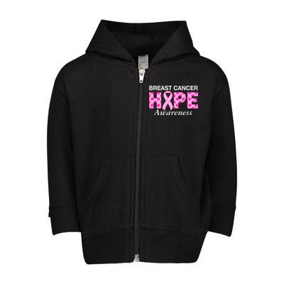 Hope Breast Cancer Awaraness Toddler Zip Fleece Hoodie