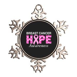 Hope Breast Cancer Awaraness Metallic Star Ornament