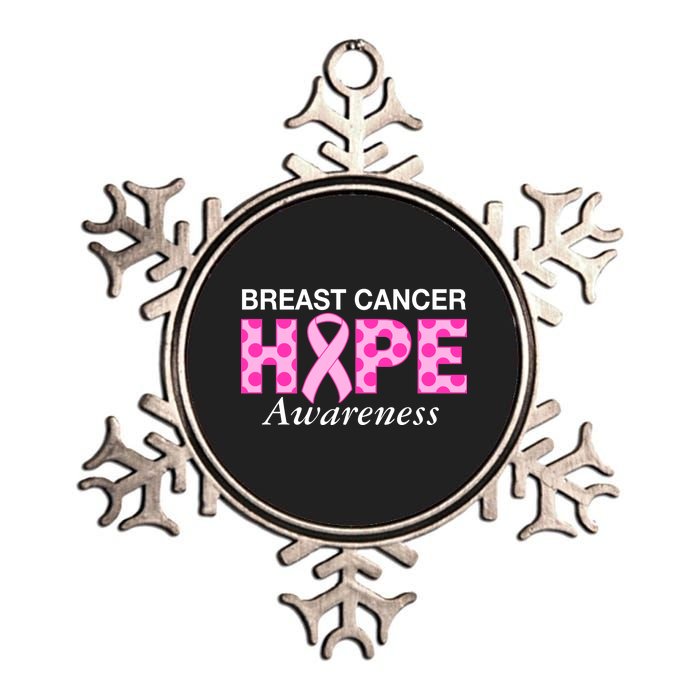 Hope Breast Cancer Awaraness Metallic Star Ornament