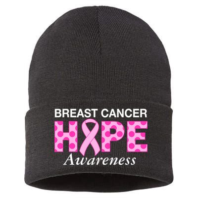 Hope Breast Cancer Awaraness Sustainable Knit Beanie