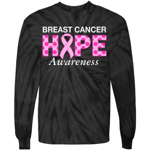 Hope Breast Cancer Awaraness Tie-Dye Long Sleeve Shirt