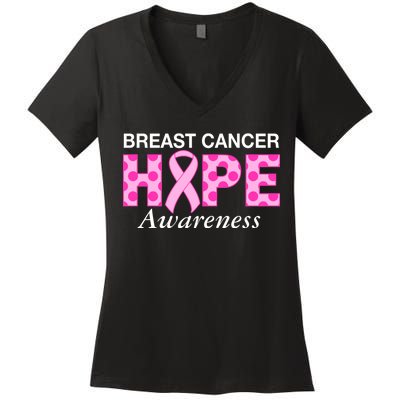 Hope Breast Cancer Awaraness Women's V-Neck T-Shirt