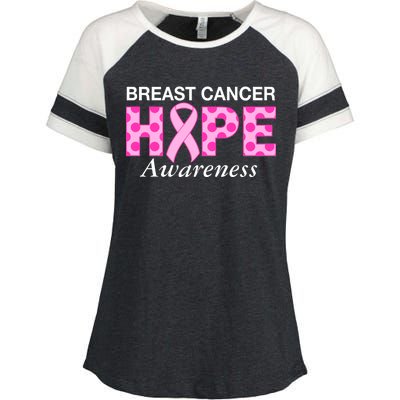 Hope Breast Cancer Awaraness Enza Ladies Jersey Colorblock Tee