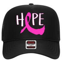 Hope Breast Cancer Awareness Logo  High Crown Mesh Back Trucker Hat