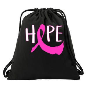 Hope Breast Cancer Awareness Logo  Drawstring Bag