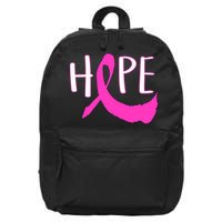 Hope Breast Cancer Awareness Logo  16 in Basic Backpack
