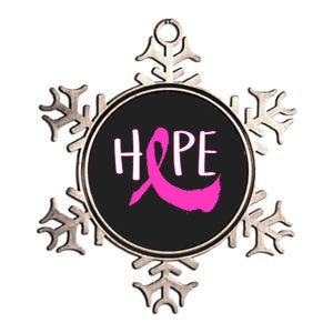 Hope Breast Cancer Awareness Logo  Metallic Star Ornament