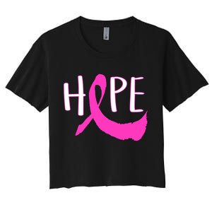 Hope Breast Cancer Awareness Logo  Women's Crop Top Tee