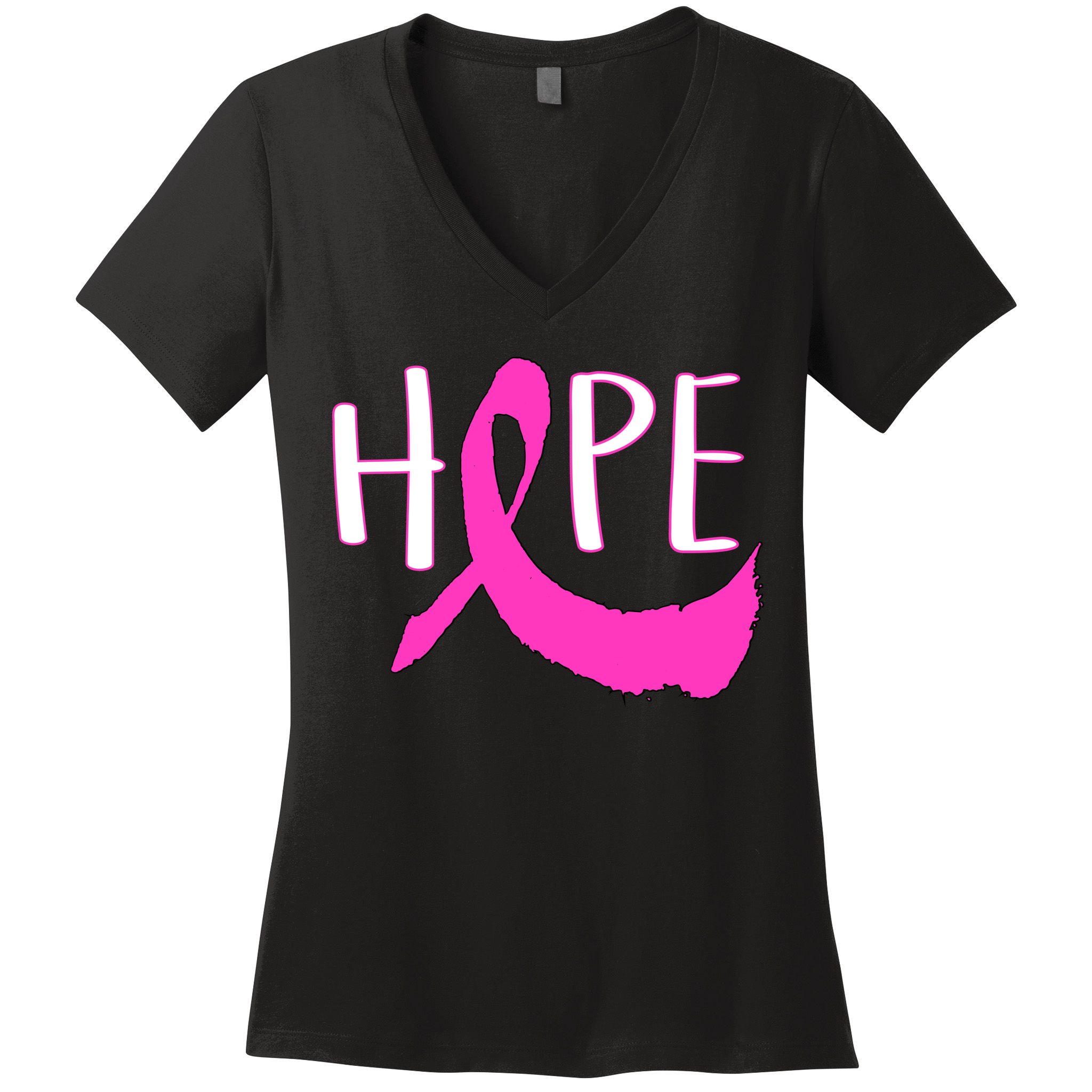 Hope Breast Cancer Awareness Logo  Women's V-Neck T-Shirt