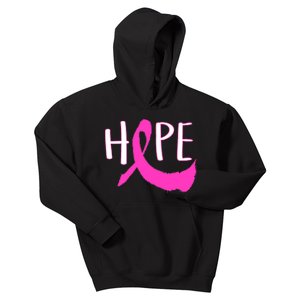 Hope Breast Cancer Awareness Logo  Kids Hoodie