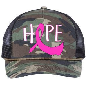 Hope Breast Cancer Awareness Logo  Retro Rope Trucker Hat Cap