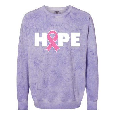 Hope Breast Cancer Awareness Ribbon Colorblast Crewneck Sweatshirt