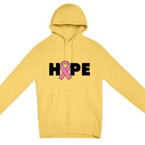 Hope Breast Cancer Awareness Ribbon Premium Pullover Hoodie