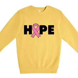 Hope Breast Cancer Awareness Ribbon Premium Crewneck Sweatshirt