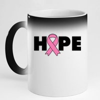 Hope Breast Cancer Awareness Ribbon 11oz Black Color Changing Mug