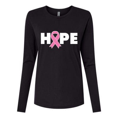 Hope Breast Cancer Awareness Ribbon Womens Cotton Relaxed Long Sleeve T-Shirt