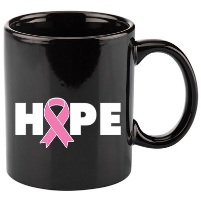 Hope Breast Cancer Awareness Ribbon 11oz C Handle Ceramic Mug