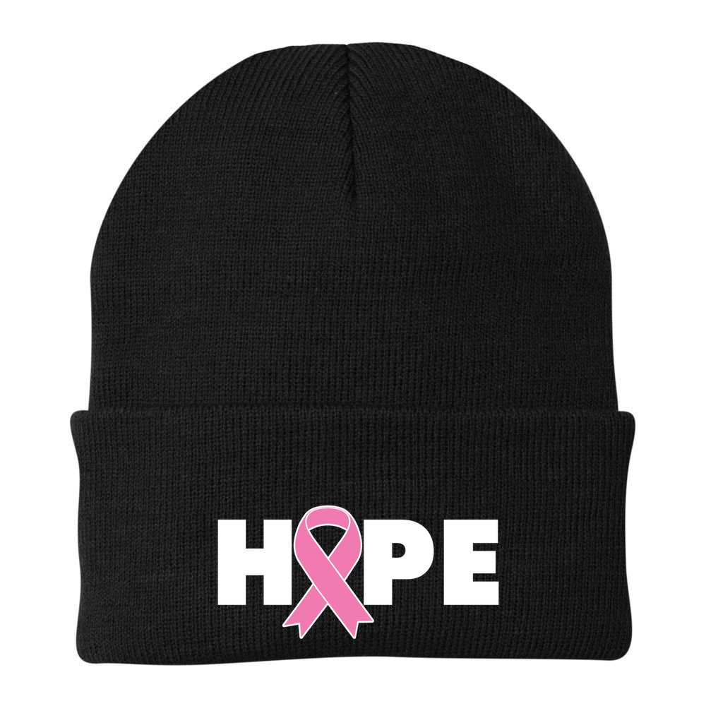 Hope Breast Cancer Awareness Ribbon Beanie
