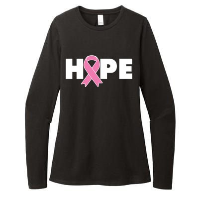 Hope Breast Cancer Awareness Ribbon Womens CVC Long Sleeve Shirt