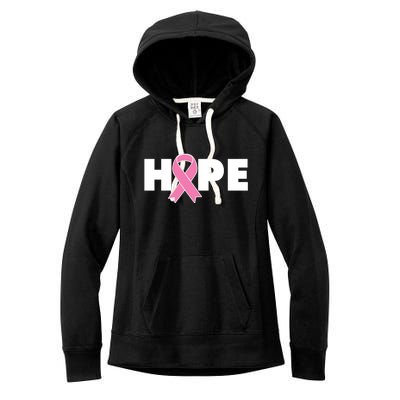 Hope Breast Cancer Awareness Ribbon Women's Fleece Hoodie