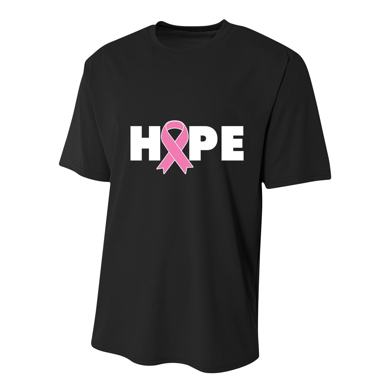 Hope Breast Cancer Awareness Ribbon Youth Performance Sprint T-Shirt