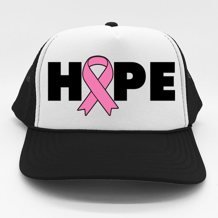 Hope Breast Cancer Awareness Ribbon Trucker Hat