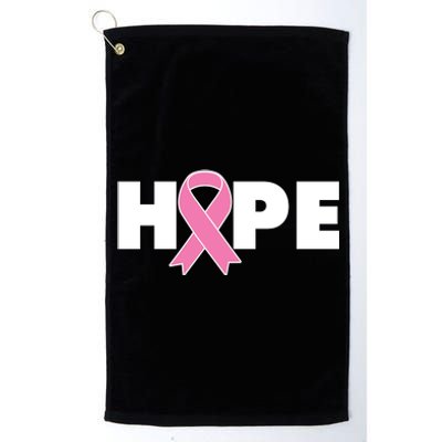 Hope Breast Cancer Awareness Ribbon Platinum Collection Golf Towel