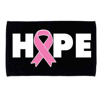 Hope Breast Cancer Awareness Ribbon Microfiber Hand Towel