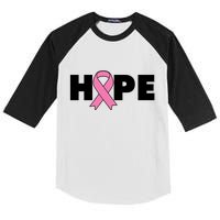 Hope Breast Cancer Awareness Ribbon Kids Colorblock Raglan Jersey