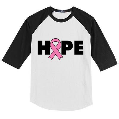 Hope Breast Cancer Awareness Ribbon Kids Colorblock Raglan Jersey