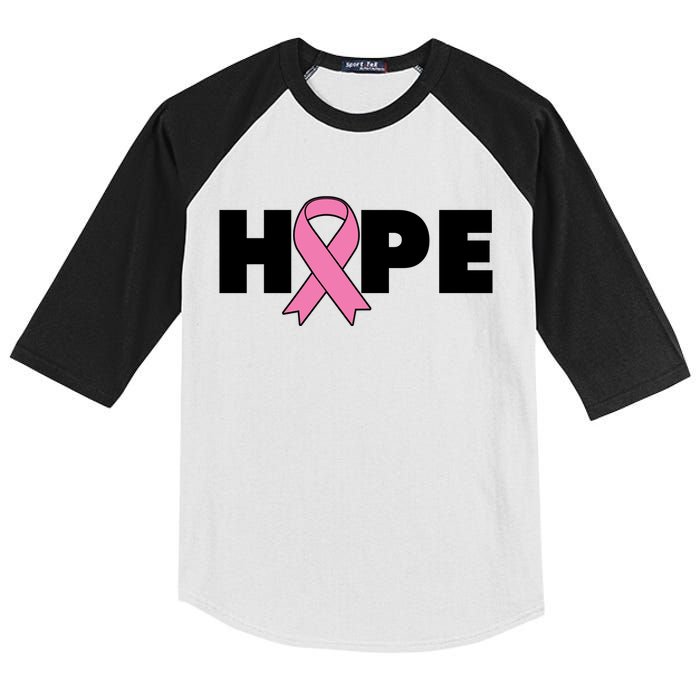 Hope Breast Cancer Awareness Ribbon Kids Colorblock Raglan Jersey