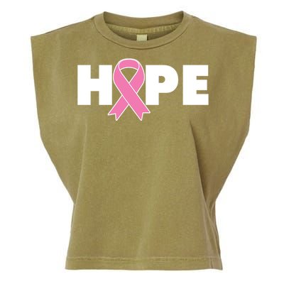 Hope Breast Cancer Awareness Ribbon Garment-Dyed Women's Muscle Tee