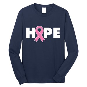 Hope Breast Cancer Awareness Ribbon Long Sleeve Shirt