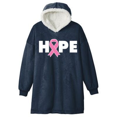 Hope Breast Cancer Awareness Ribbon Hooded Wearable Blanket