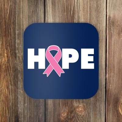 Hope Breast Cancer Awareness Ribbon Coaster