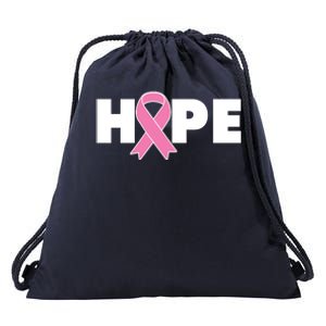 Hope Breast Cancer Awareness Ribbon Drawstring Bag