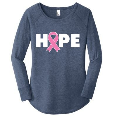 Hope Breast Cancer Awareness Ribbon Women's Perfect Tri Tunic Long Sleeve Shirt