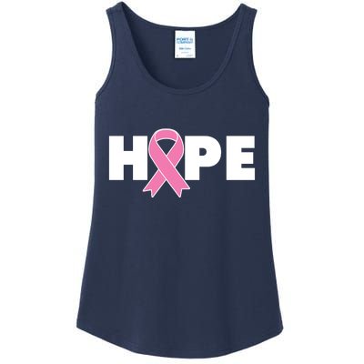 Hope Breast Cancer Awareness Ribbon Ladies Essential Tank