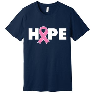 Hope Breast Cancer Awareness Ribbon Premium T-Shirt