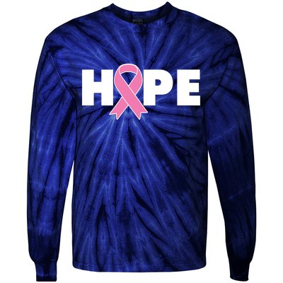 Hope Breast Cancer Awareness Ribbon Tie-Dye Long Sleeve Shirt