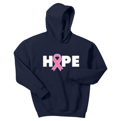 Hope Breast Cancer Awareness Ribbon Kids Hoodie