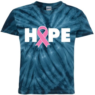 Hope Breast Cancer Awareness Ribbon Kids Tie-Dye T-Shirt