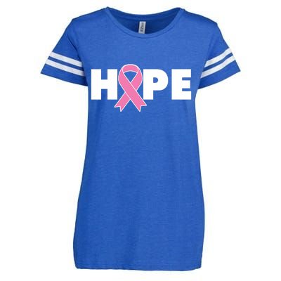 Hope Breast Cancer Awareness Ribbon Enza Ladies Jersey Football T-Shirt