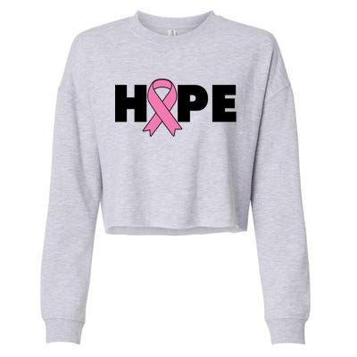 Hope Breast Cancer Awareness Ribbon Cropped Pullover Crew