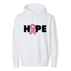 Hope Breast Cancer Awareness Ribbon Garment-Dyed Fleece Hoodie