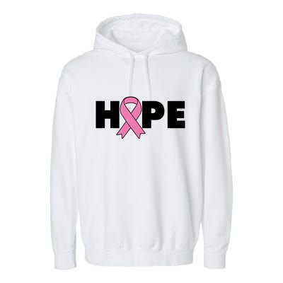 Hope Breast Cancer Awareness Ribbon Garment-Dyed Fleece Hoodie