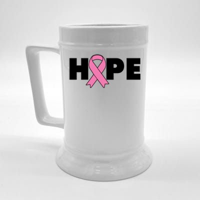 Hope Breast Cancer Awareness Ribbon Beer Stein